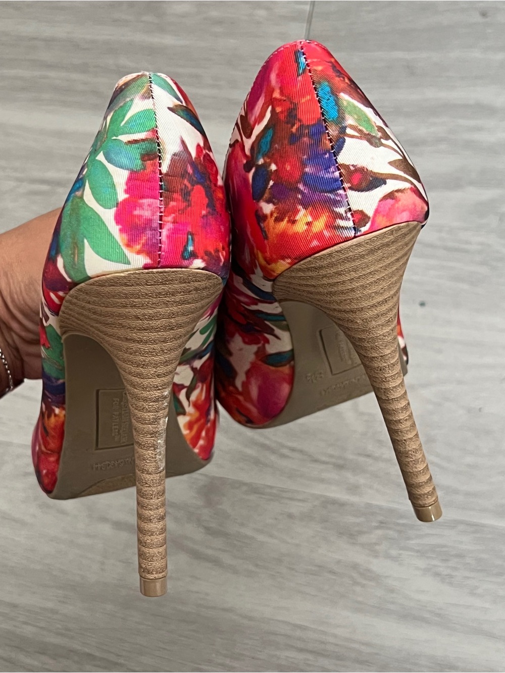 Christian Siriano for Payless Floral Peep Toe Stiletto Heels Size 8.5 - Picture 7 of 9
